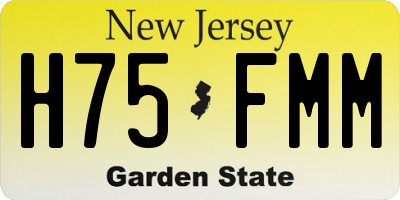 NJ license plate H75FMM
