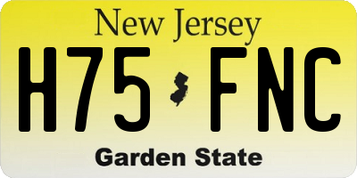 NJ license plate H75FNC