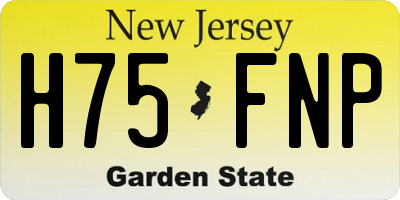 NJ license plate H75FNP