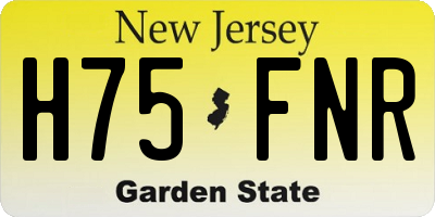 NJ license plate H75FNR
