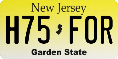 NJ license plate H75FOR
