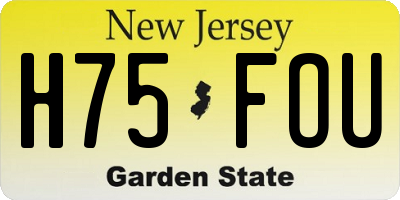 NJ license plate H75FOU