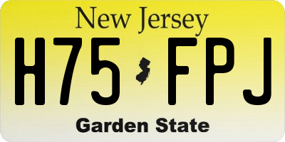 NJ license plate H75FPJ