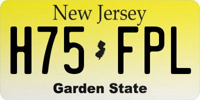 NJ license plate H75FPL