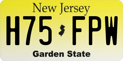 NJ license plate H75FPW