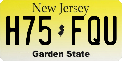 NJ license plate H75FQU