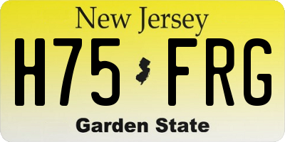 NJ license plate H75FRG