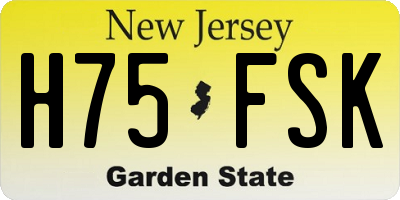 NJ license plate H75FSK