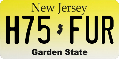 NJ license plate H75FUR