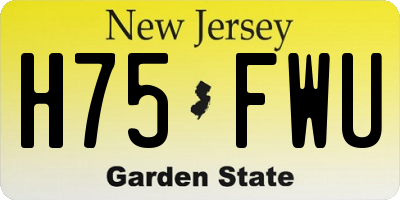 NJ license plate H75FWU
