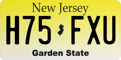 NJ license plate H75FXU