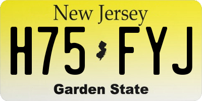 NJ license plate H75FYJ