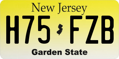 NJ license plate H75FZB