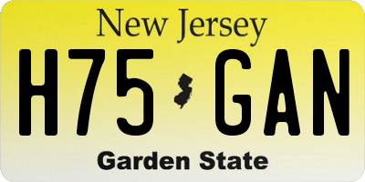NJ license plate H75GAN