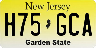 NJ license plate H75GCA