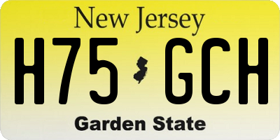 NJ license plate H75GCH