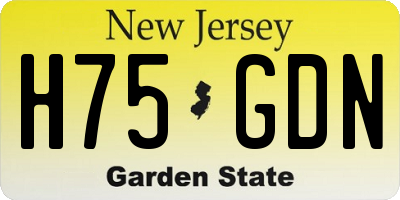 NJ license plate H75GDN