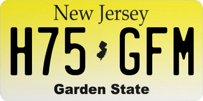 NJ license plate H75GFM