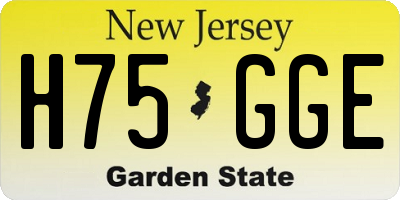 NJ license plate H75GGE