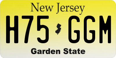 NJ license plate H75GGM