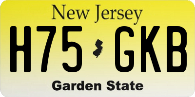 NJ license plate H75GKB