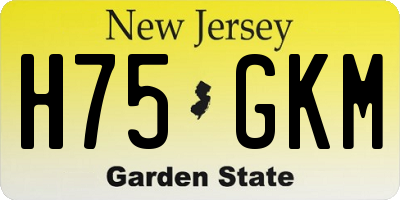 NJ license plate H75GKM