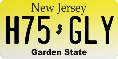 NJ license plate H75GLY