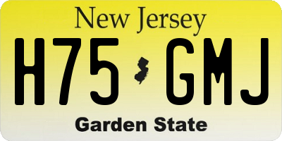 NJ license plate H75GMJ
