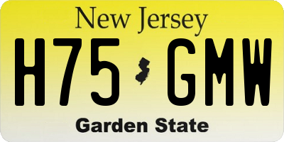 NJ license plate H75GMW