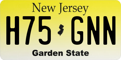 NJ license plate H75GNN