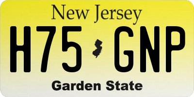 NJ license plate H75GNP