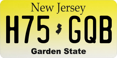 NJ license plate H75GQB