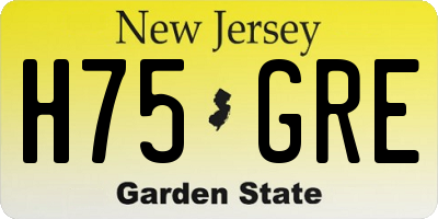 NJ license plate H75GRE