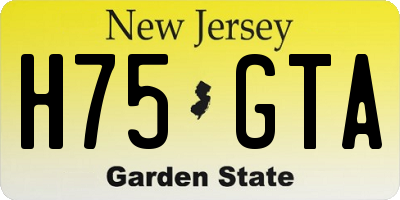 NJ license plate H75GTA