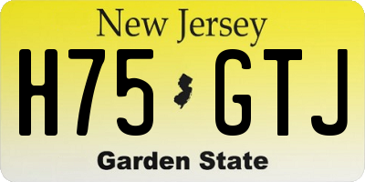 NJ license plate H75GTJ