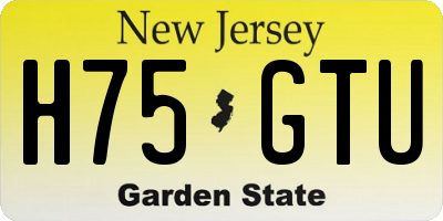 NJ license plate H75GTU