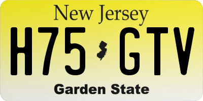 NJ license plate H75GTV