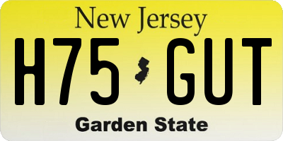 NJ license plate H75GUT