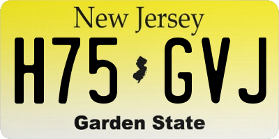 NJ license plate H75GVJ