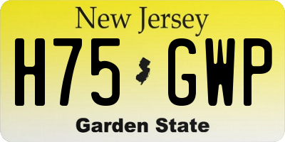 NJ license plate H75GWP