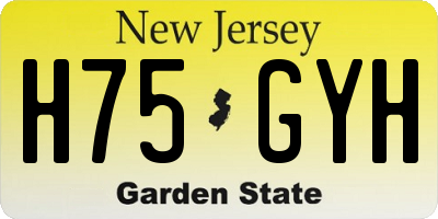 NJ license plate H75GYH