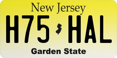 NJ license plate H75HAL