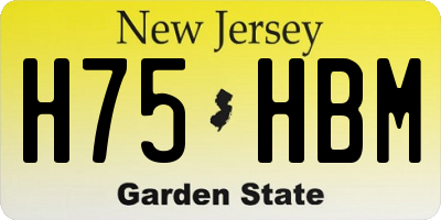 NJ license plate H75HBM