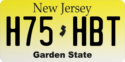 NJ license plate H75HBT