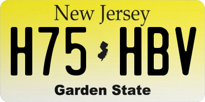 NJ license plate H75HBV