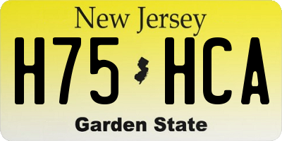 NJ license plate H75HCA