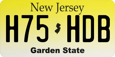 NJ license plate H75HDB