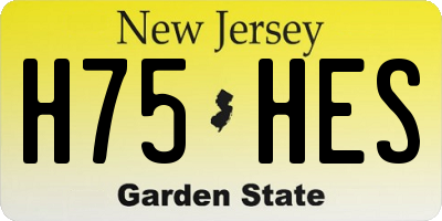 NJ license plate H75HES