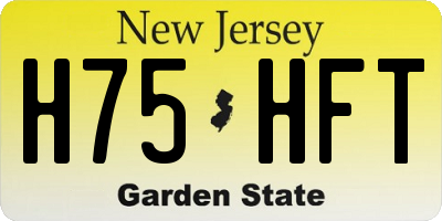 NJ license plate H75HFT
