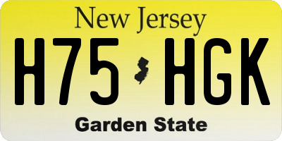 NJ license plate H75HGK